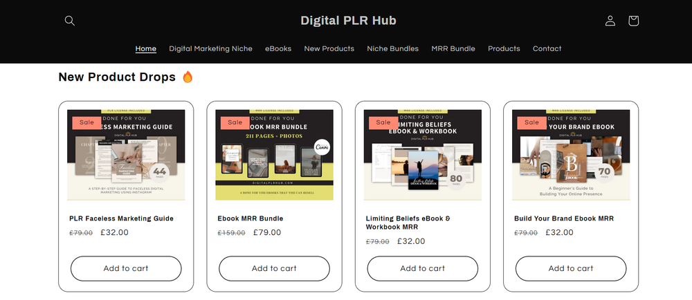 digital PLR hub screenshot