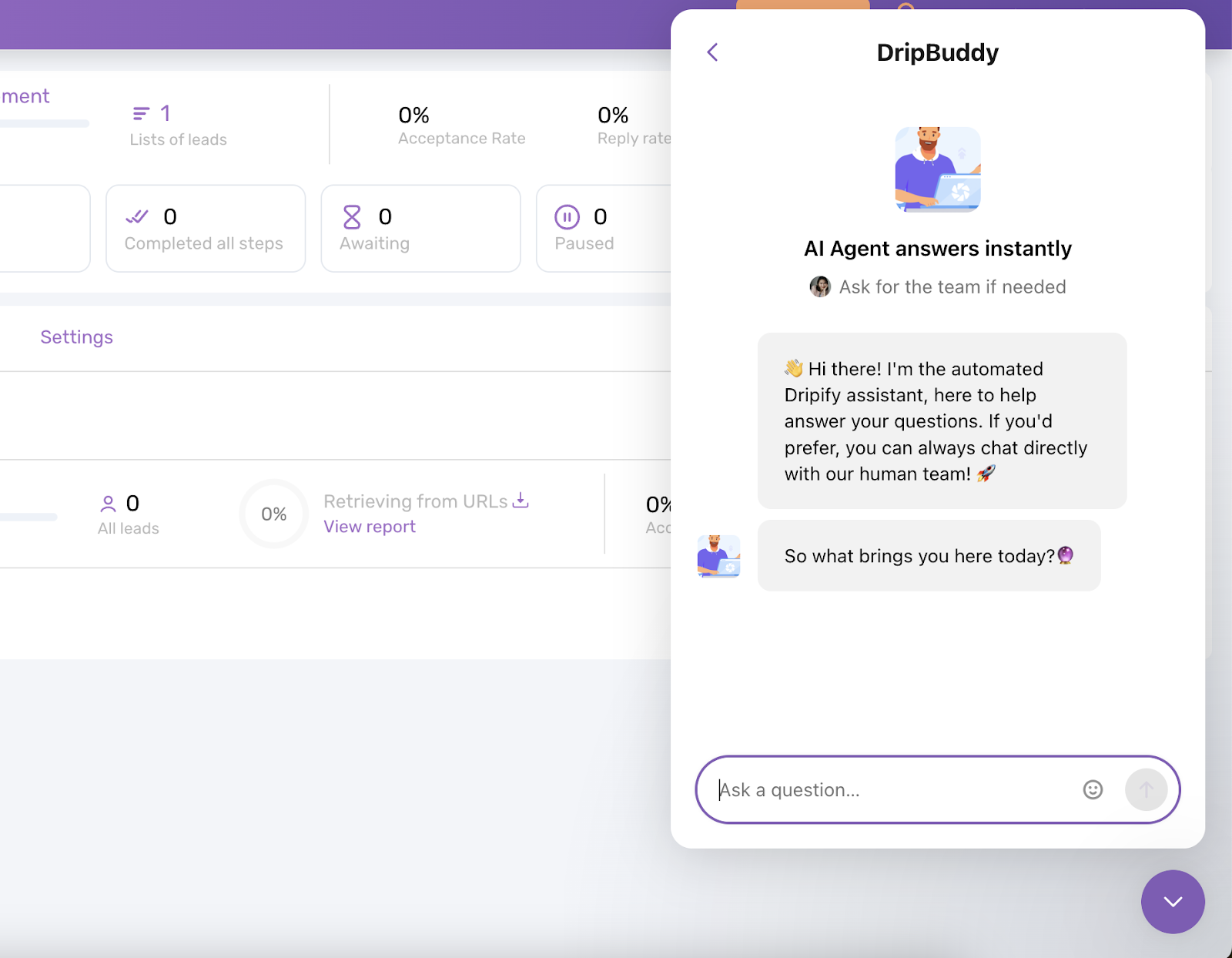 dripbuddy dripify AI chatbot