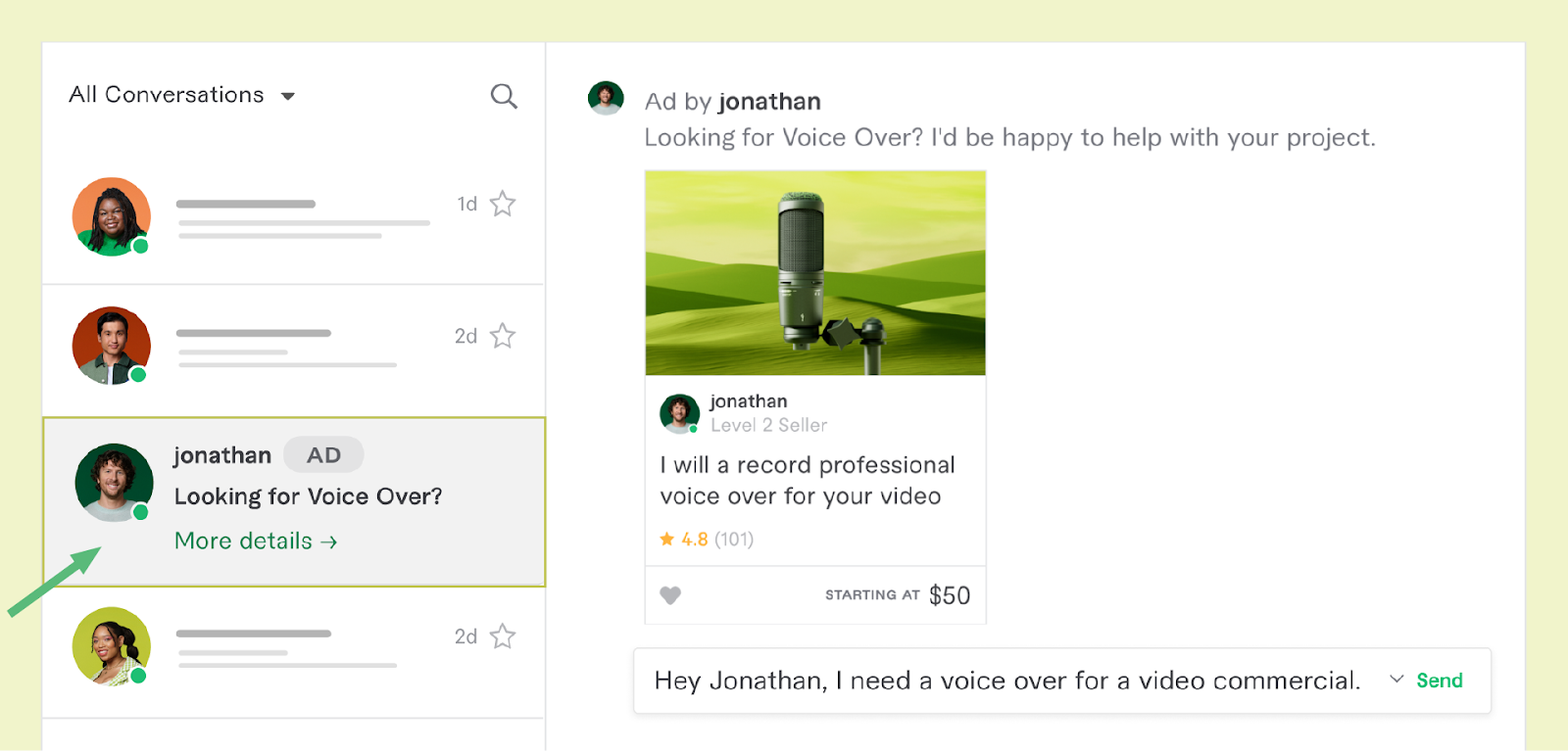 fiverr promoted gigs system screenshot