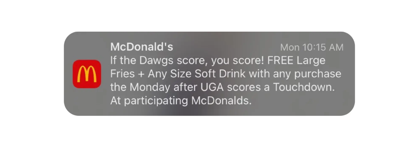 mcdonalds mobile marketing screenshot