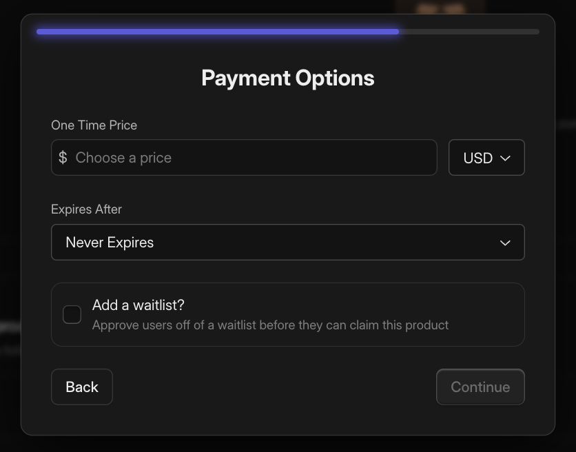 setting pricing for digital product on whop screenshot