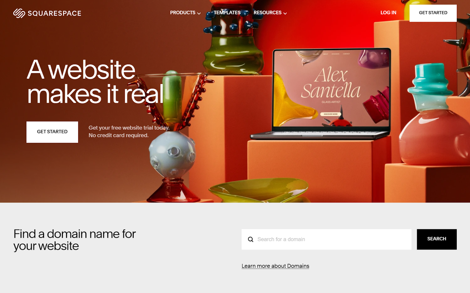 squarespace homepage screenshot