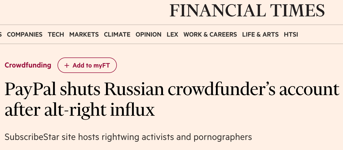 subscribestar gets deplatformed news article financial times