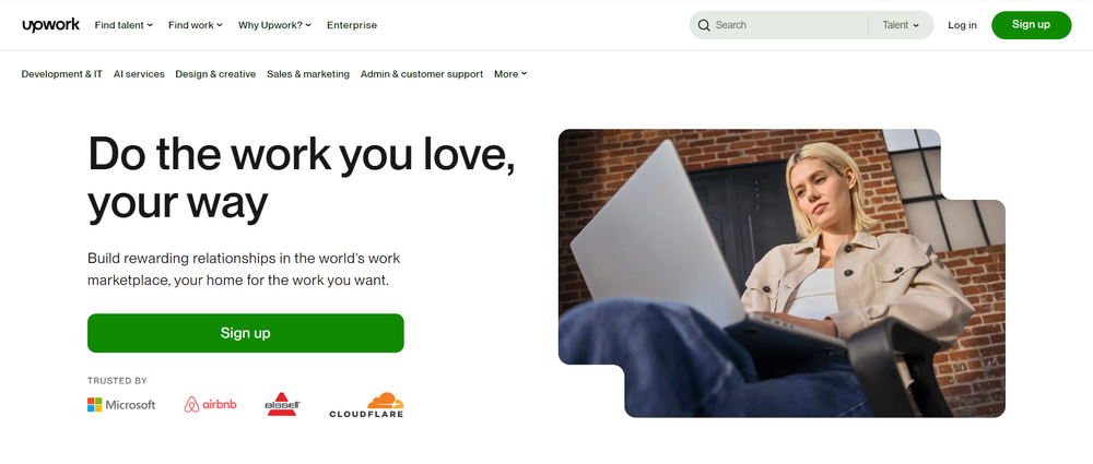 upwork homepage screenshot