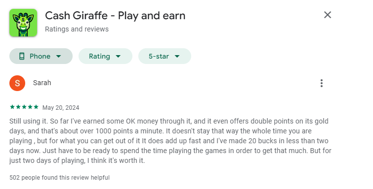 Cash Giraffe review