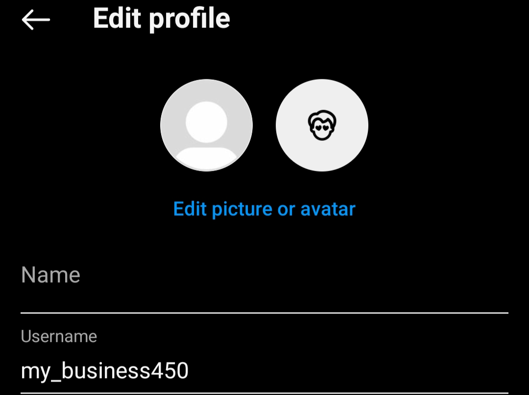 Edit profile