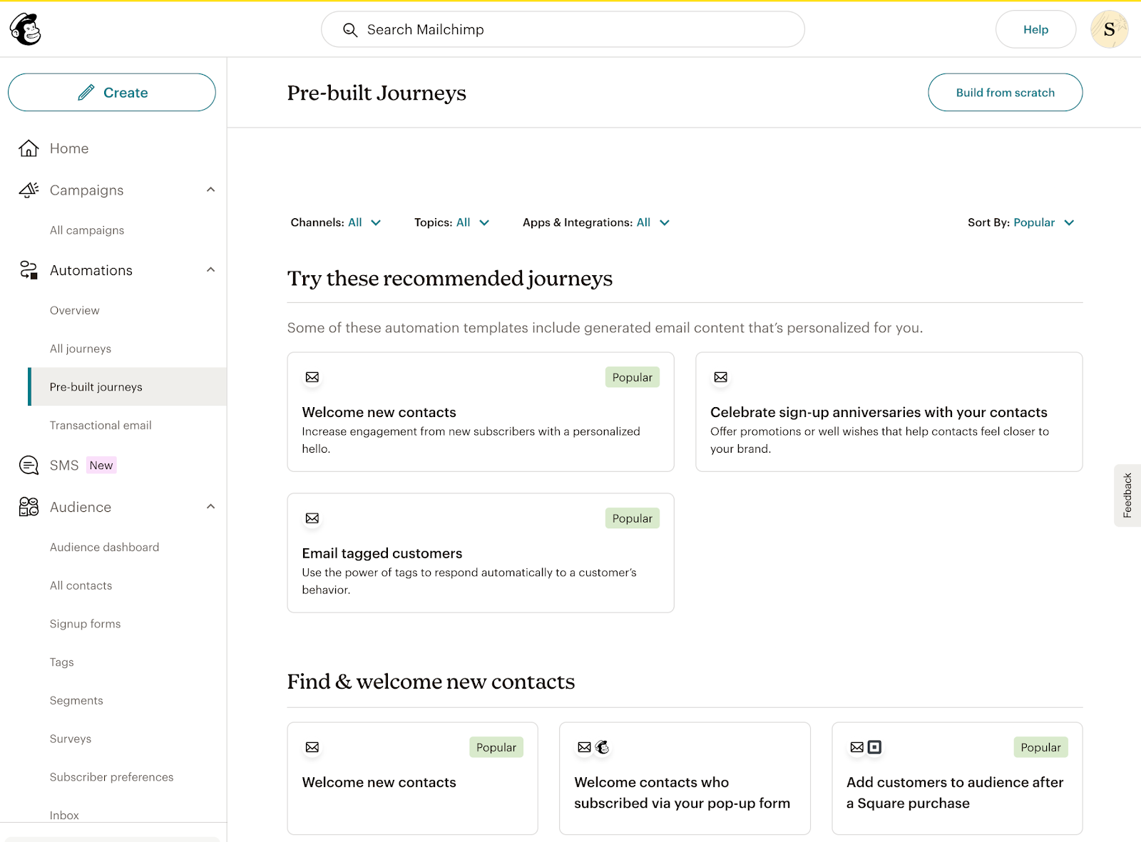 Mailchimp journeys