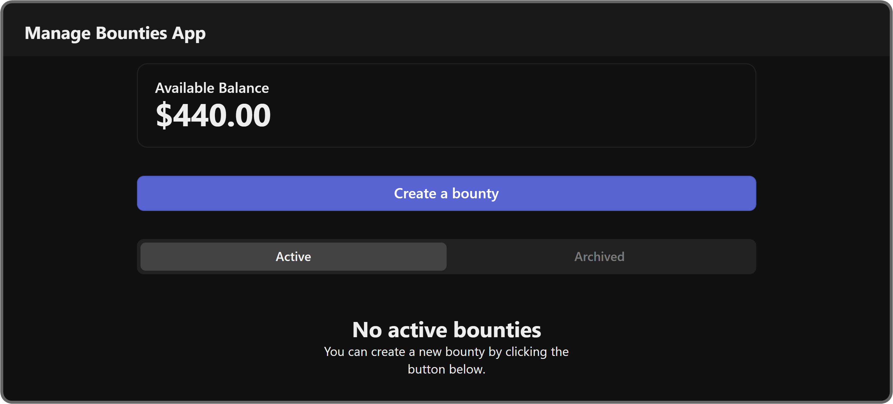 The manage app section of the Bounties App on Whop
