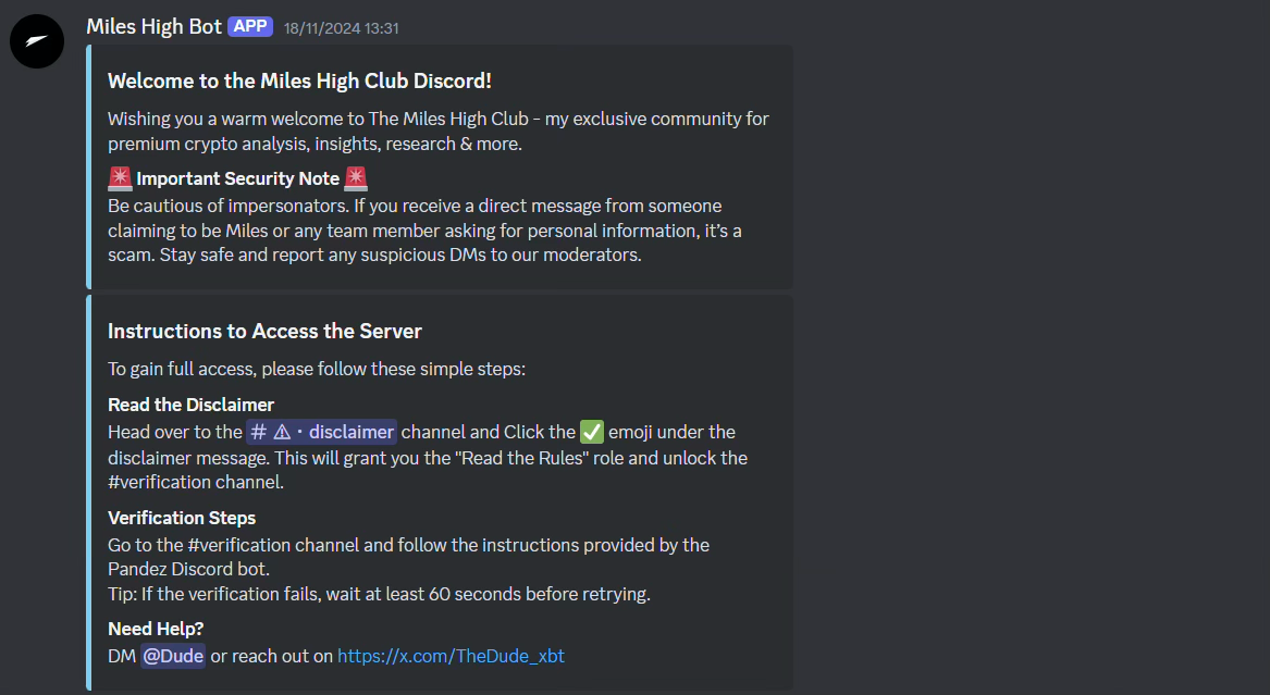 Miles High Club Discord