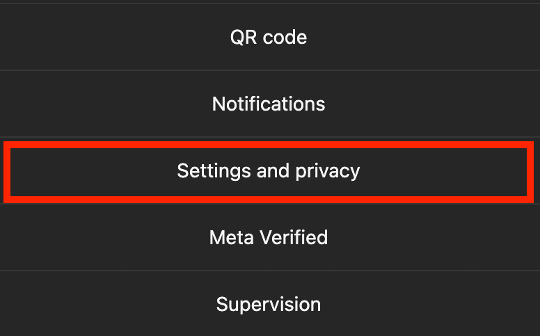 Settings and privacy