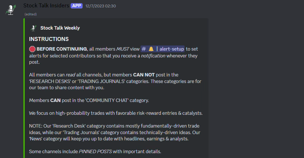 Stock Talk Insiders Discord