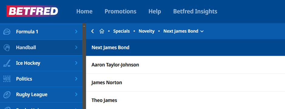 betfred specials markets