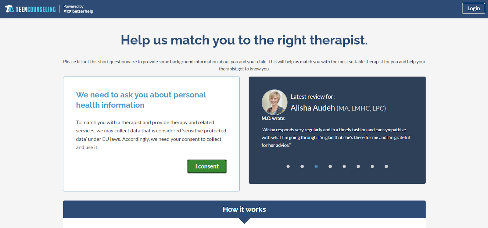 matching therapist betterhelp