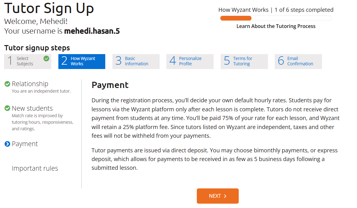 payment step wyzant