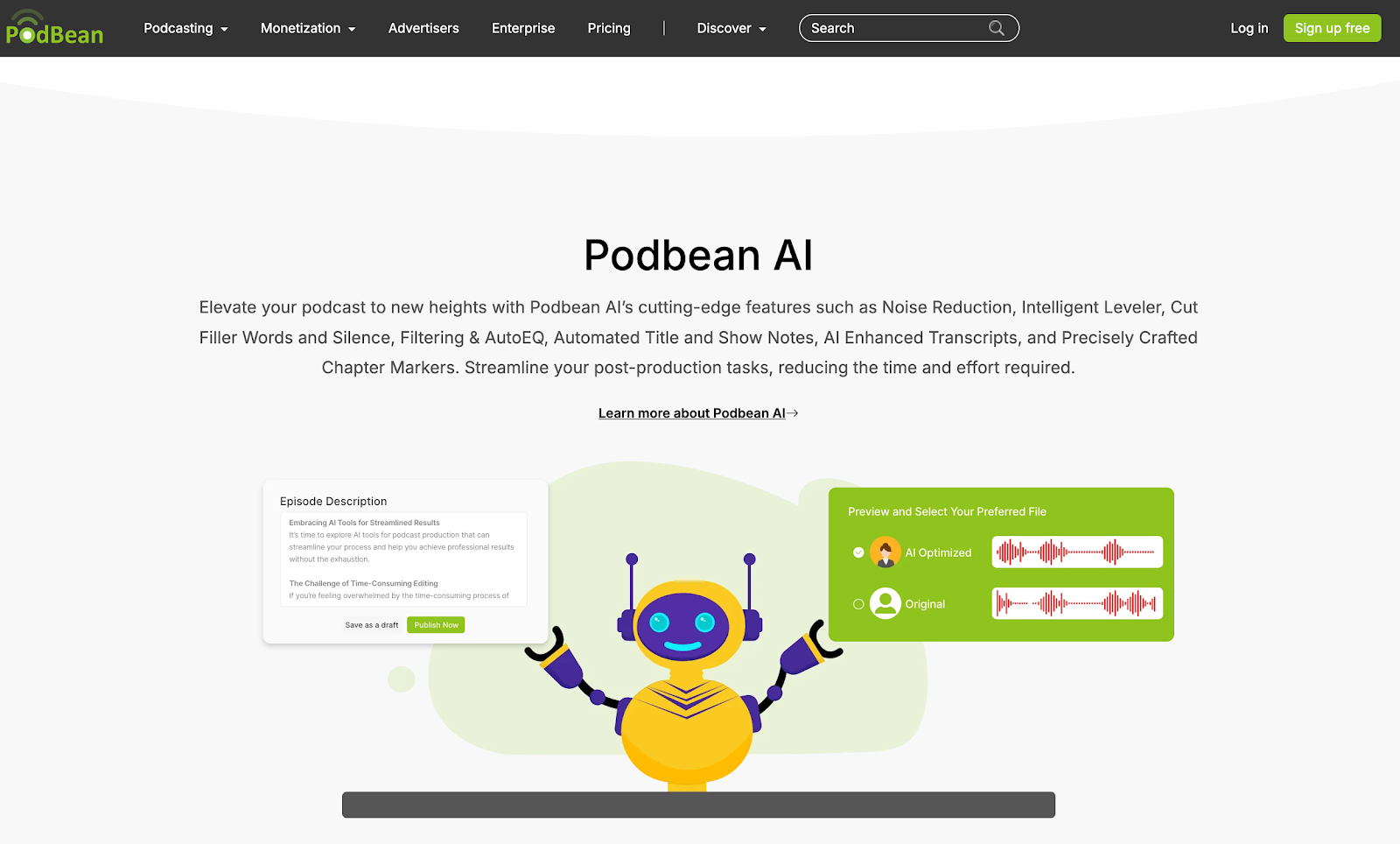 podbean AI screenshot