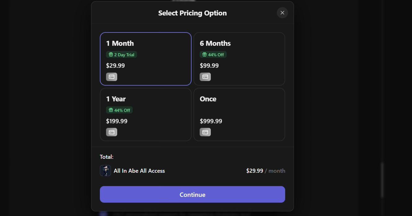 pricing all in abe