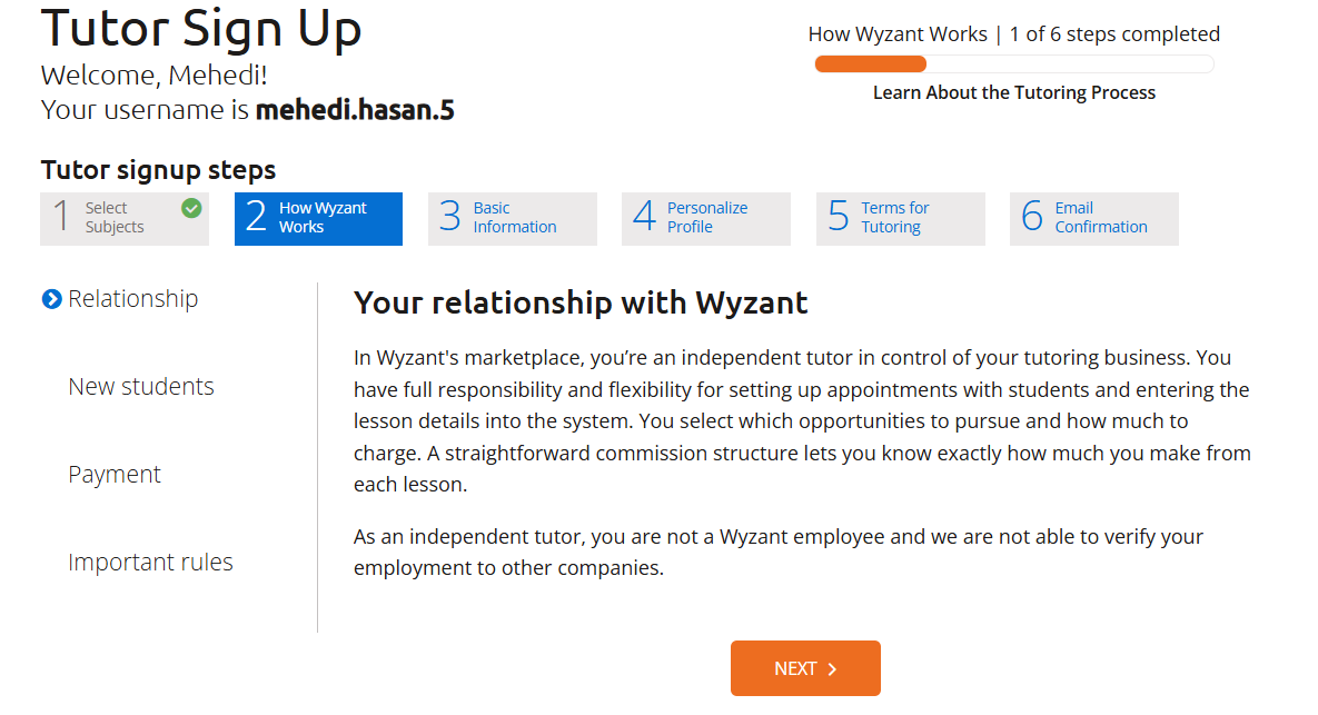 relationship to wyzant