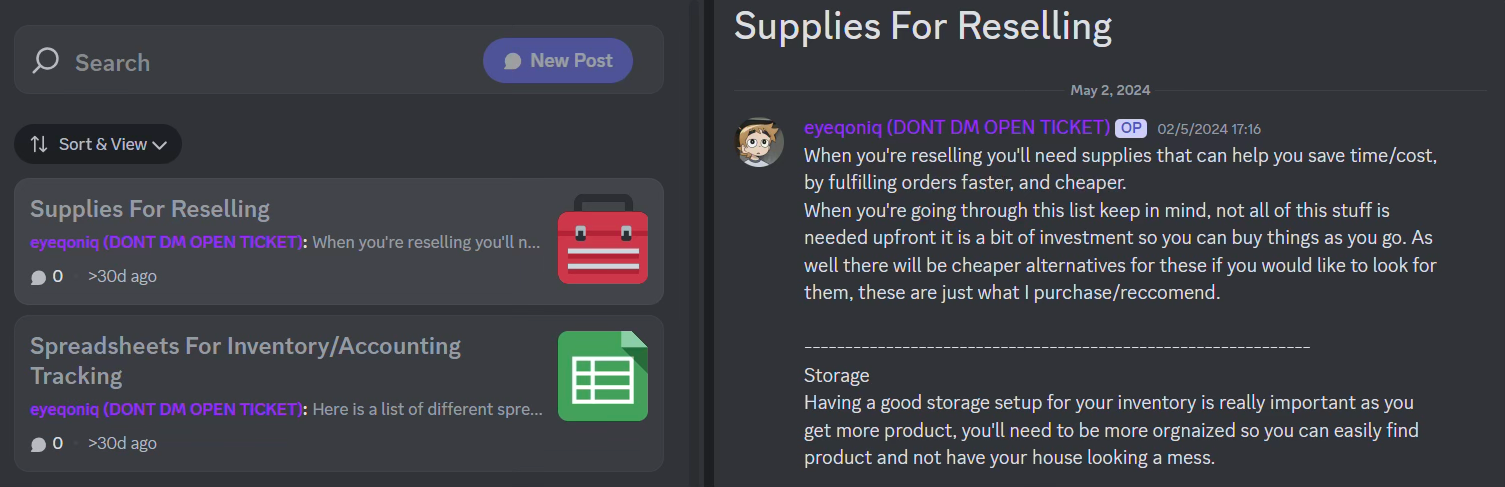 reselling resources