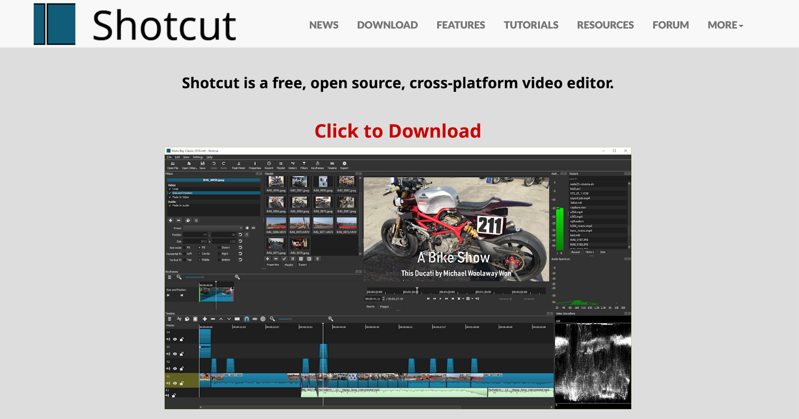 shotcut screenshot