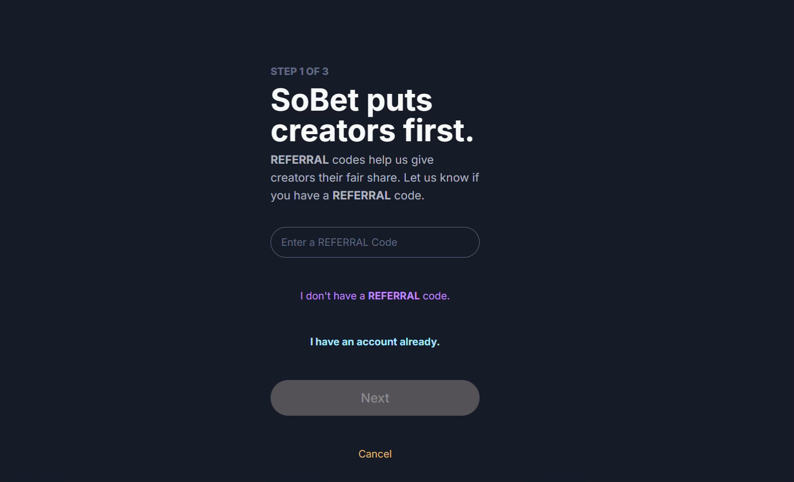 signing up to sobet