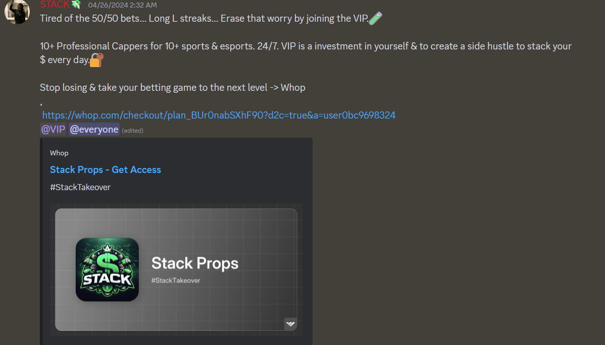 stack props discord