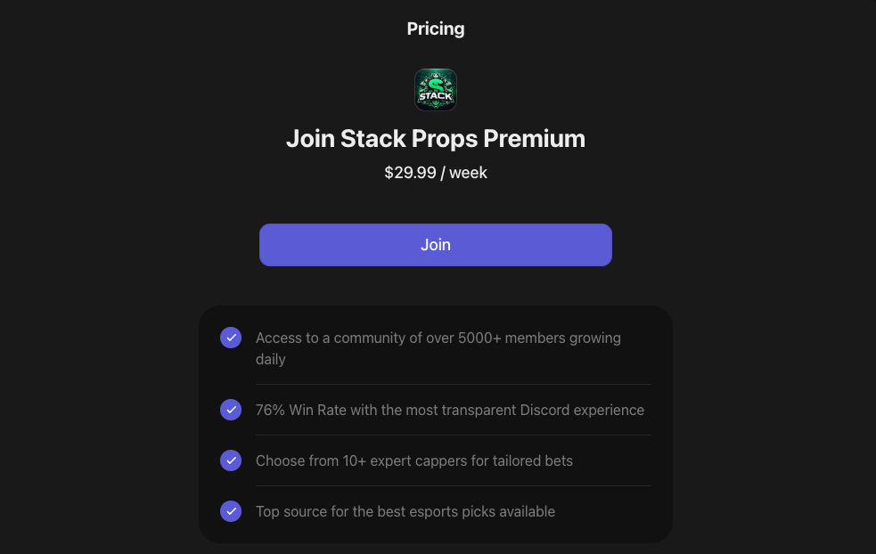 stack prop pricing