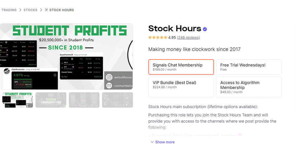 stock hours whop marketplace