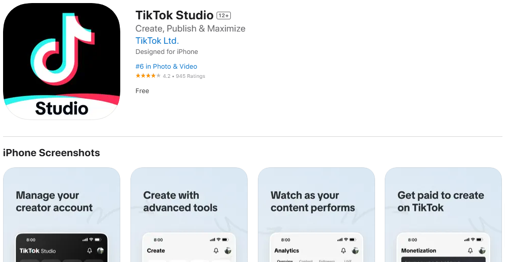 tiktok studio app