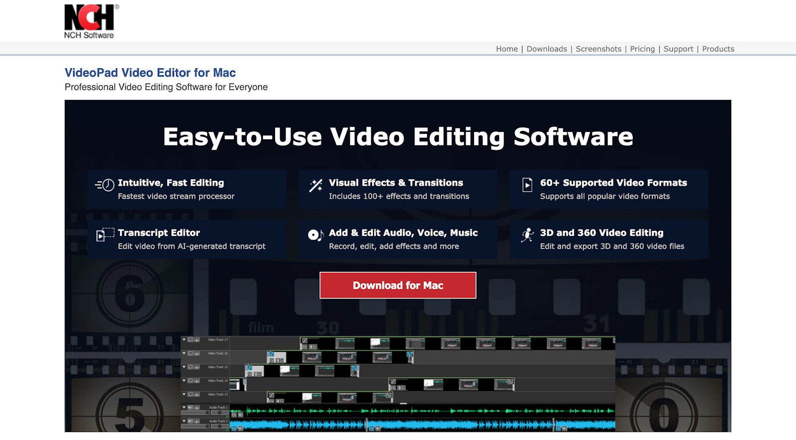 VideoPad Video Editor Screenshot