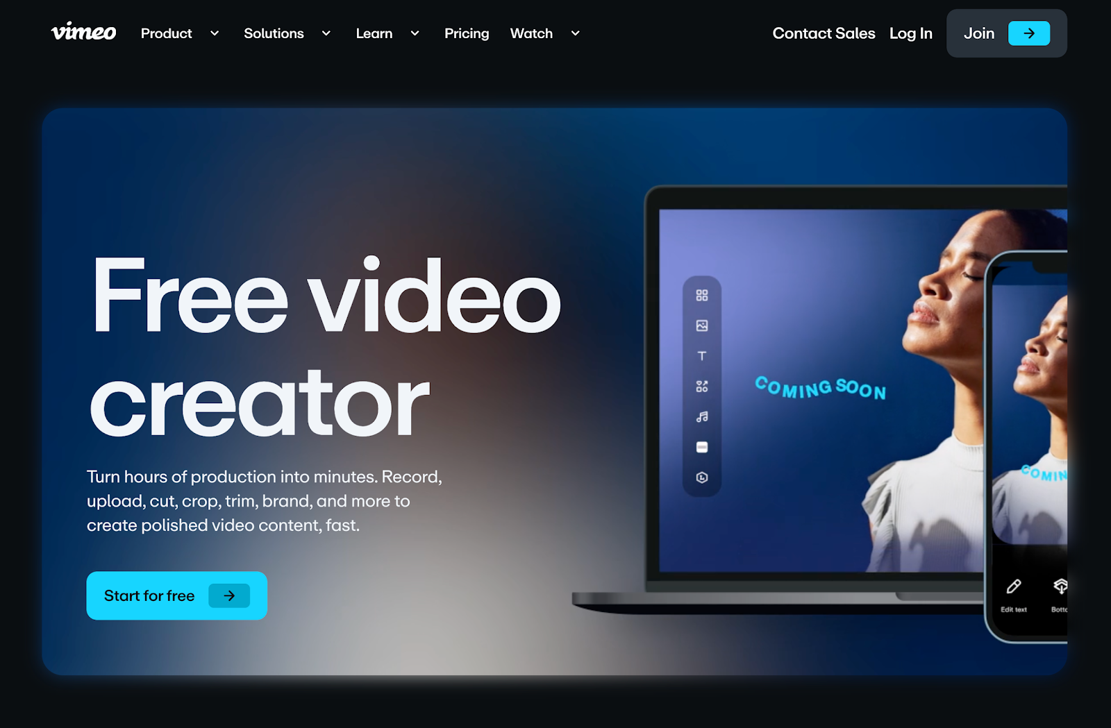 vimeo create screenshot