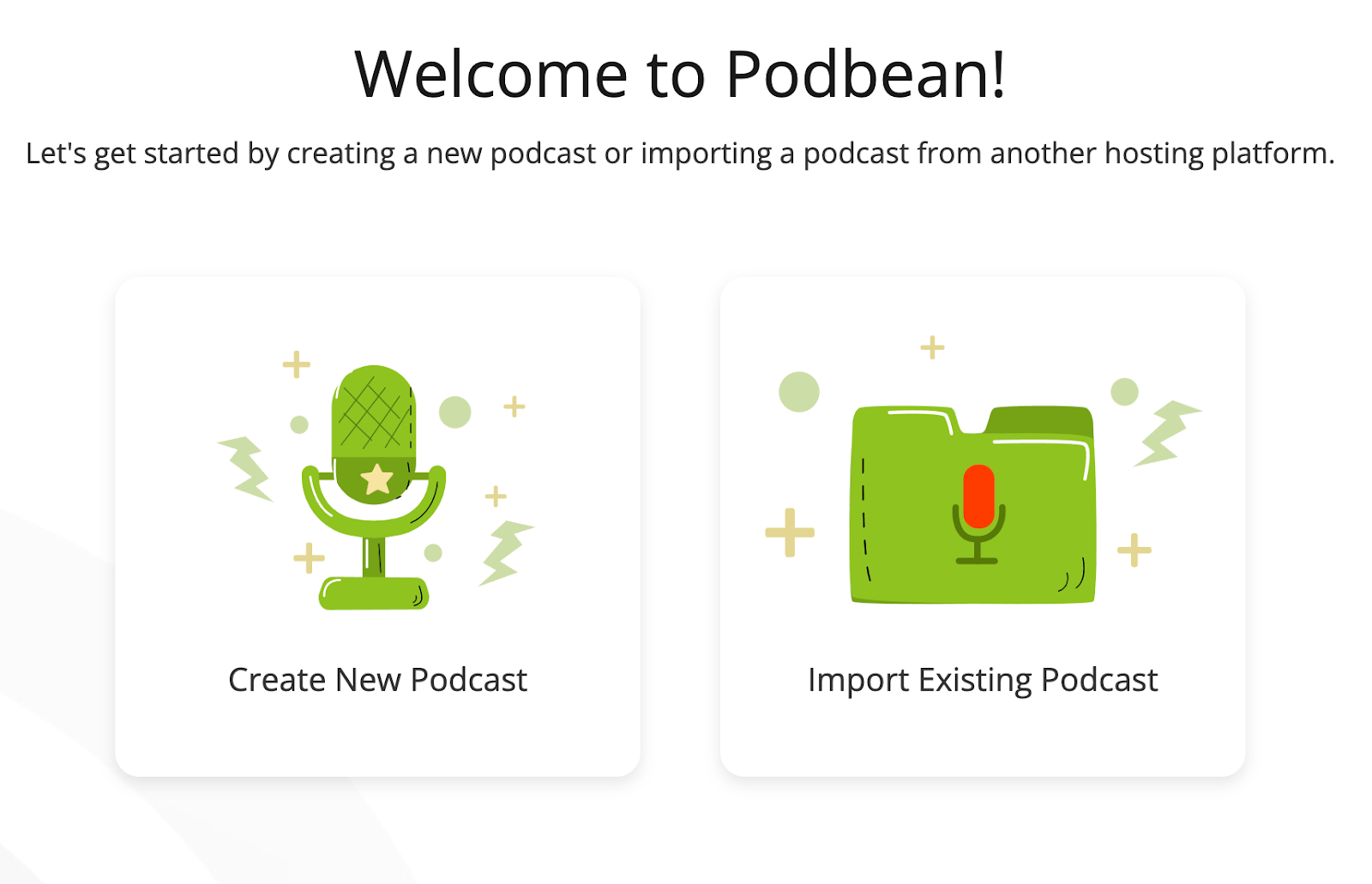 welcome to podbean screenshot