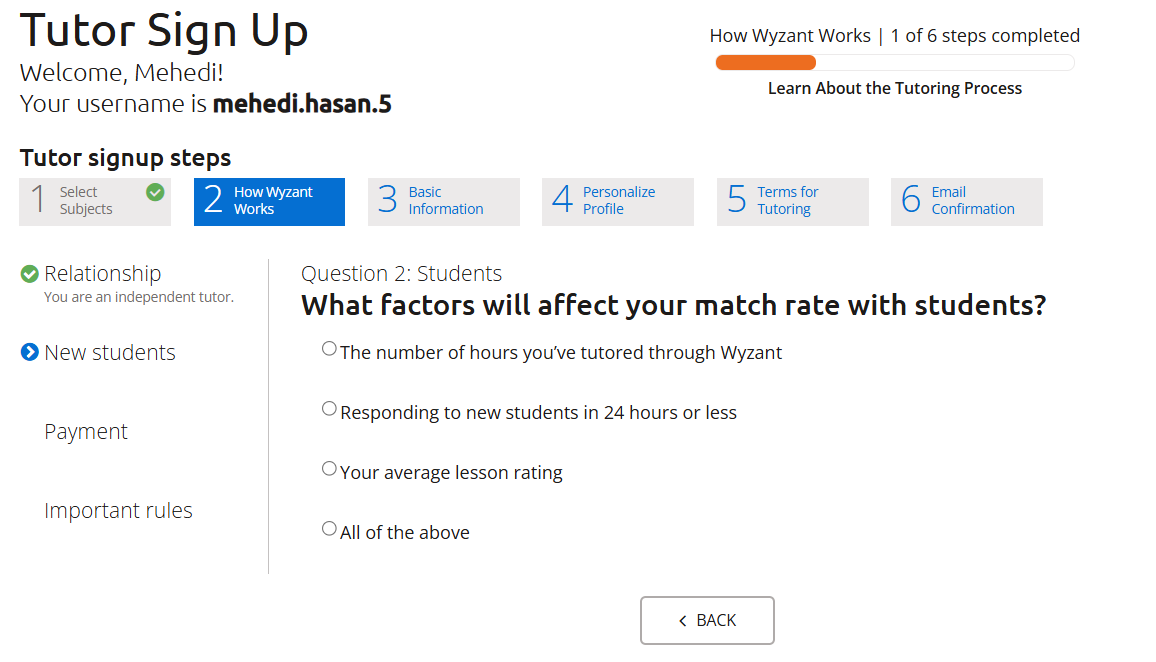 wyzant quiz question