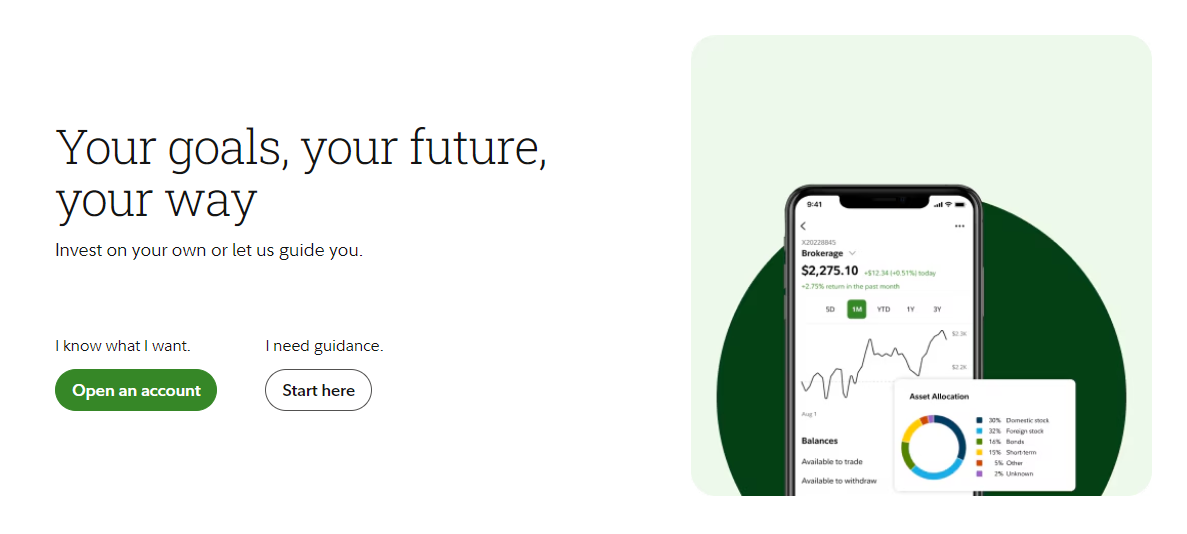 fidelity homepage screenshot