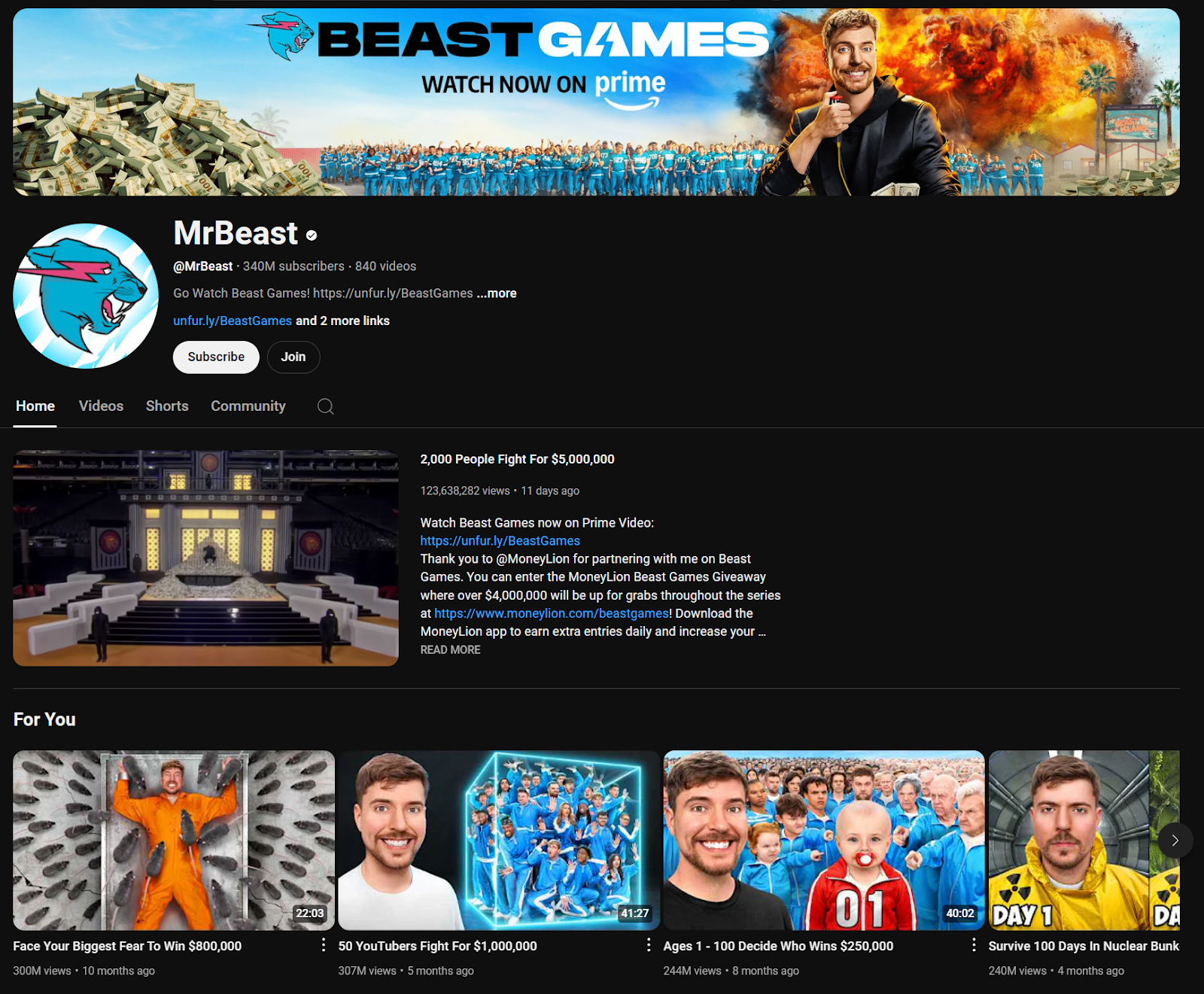 mrbeast youtube screenshot