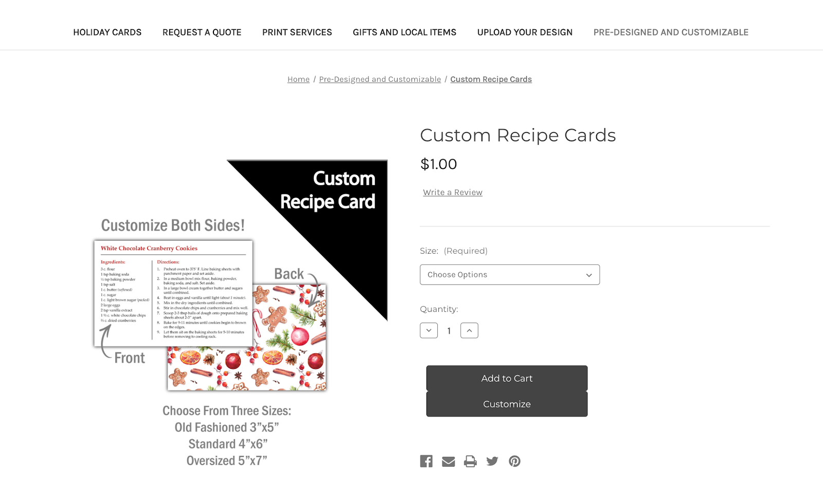 recipe card