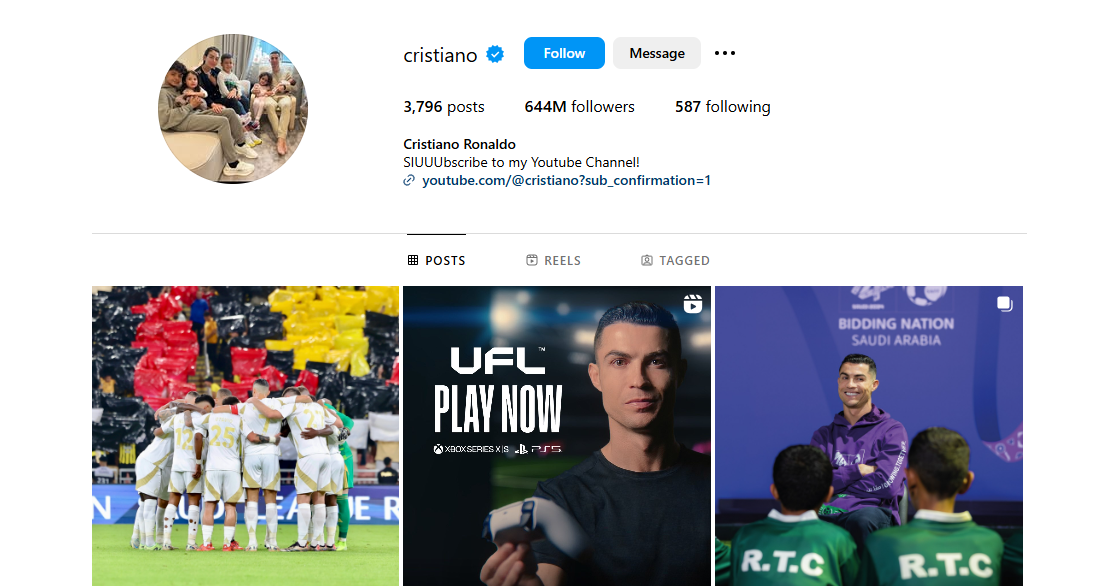 ronaldo instageam