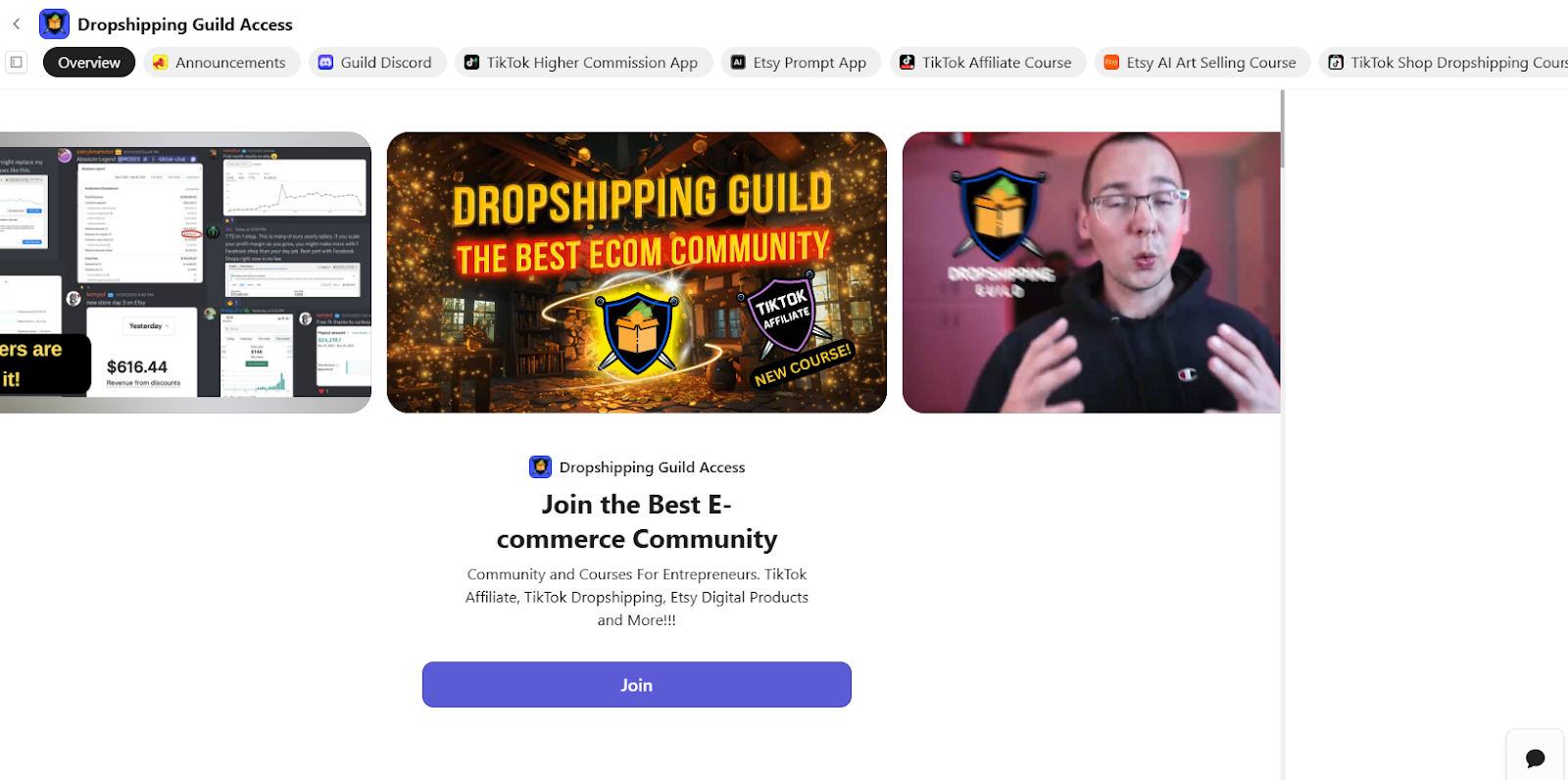dropshipping guild access