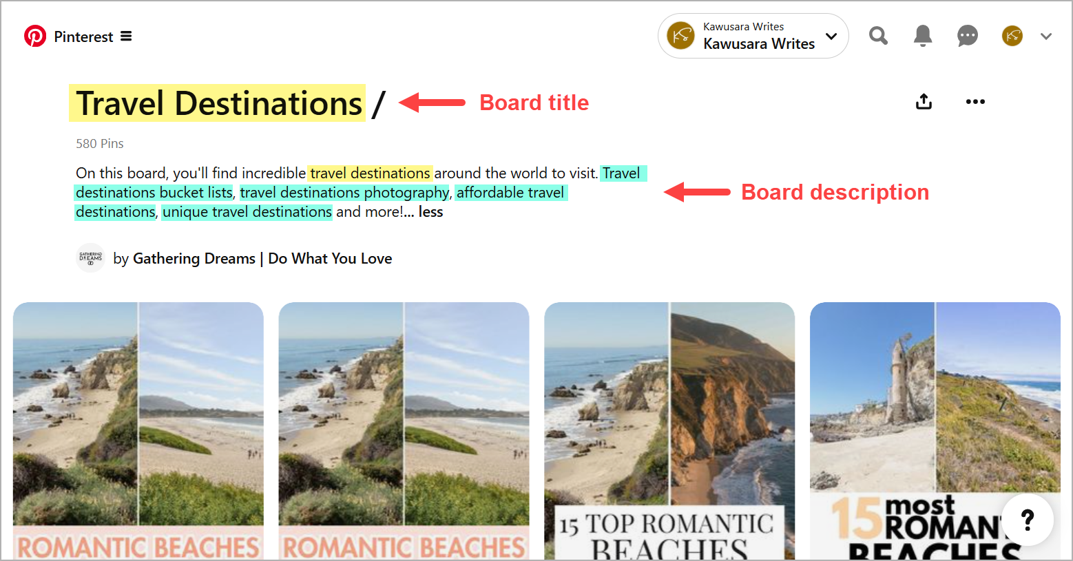 pinterest board
