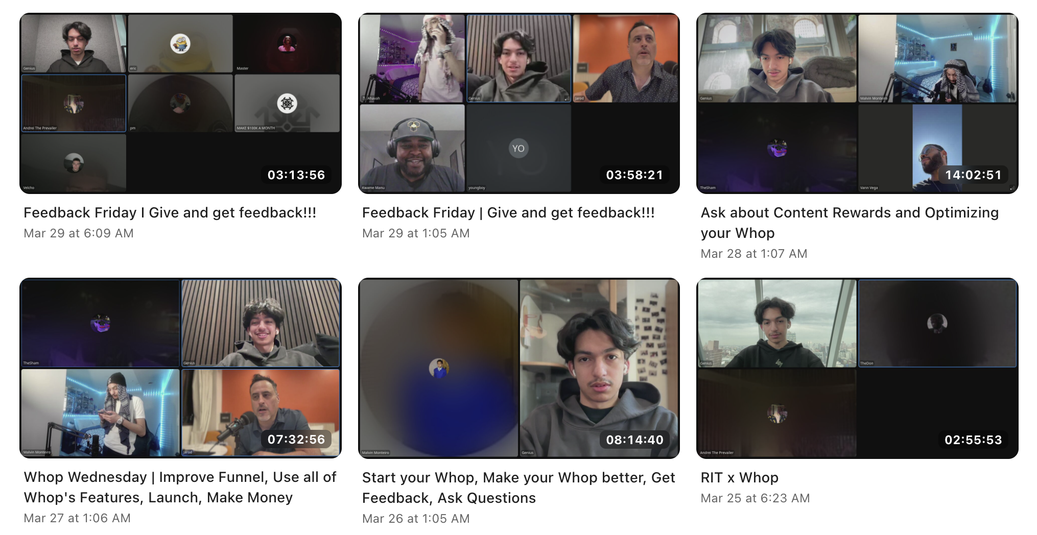 Whop webinars