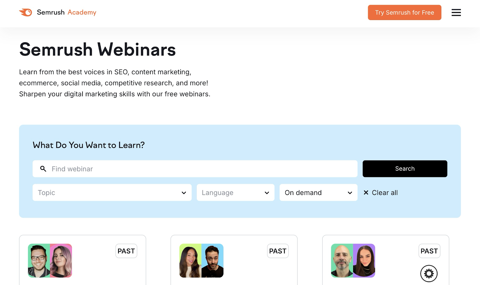 semrush webinar