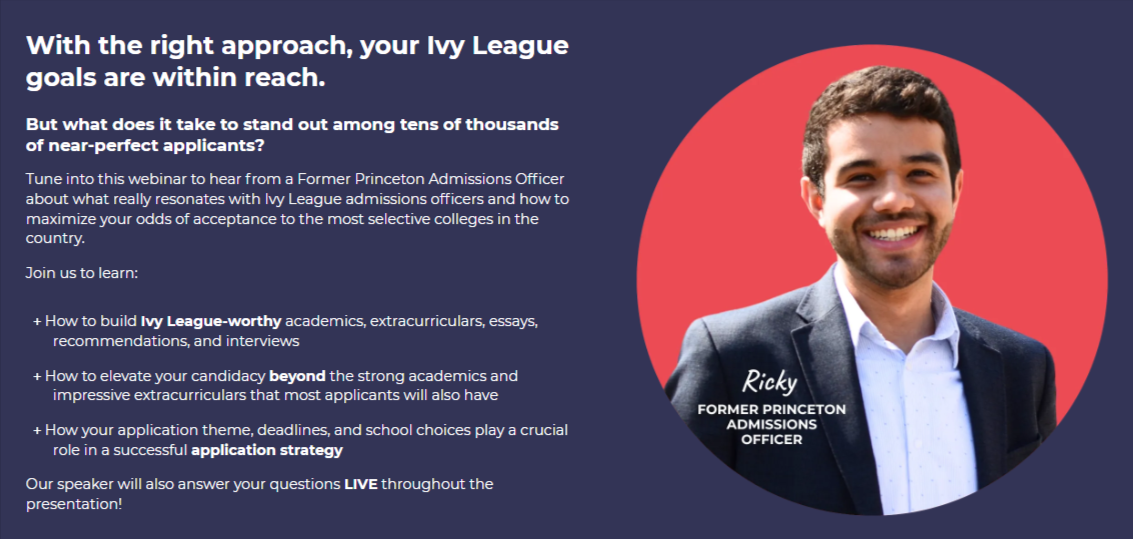 ivy league webinar