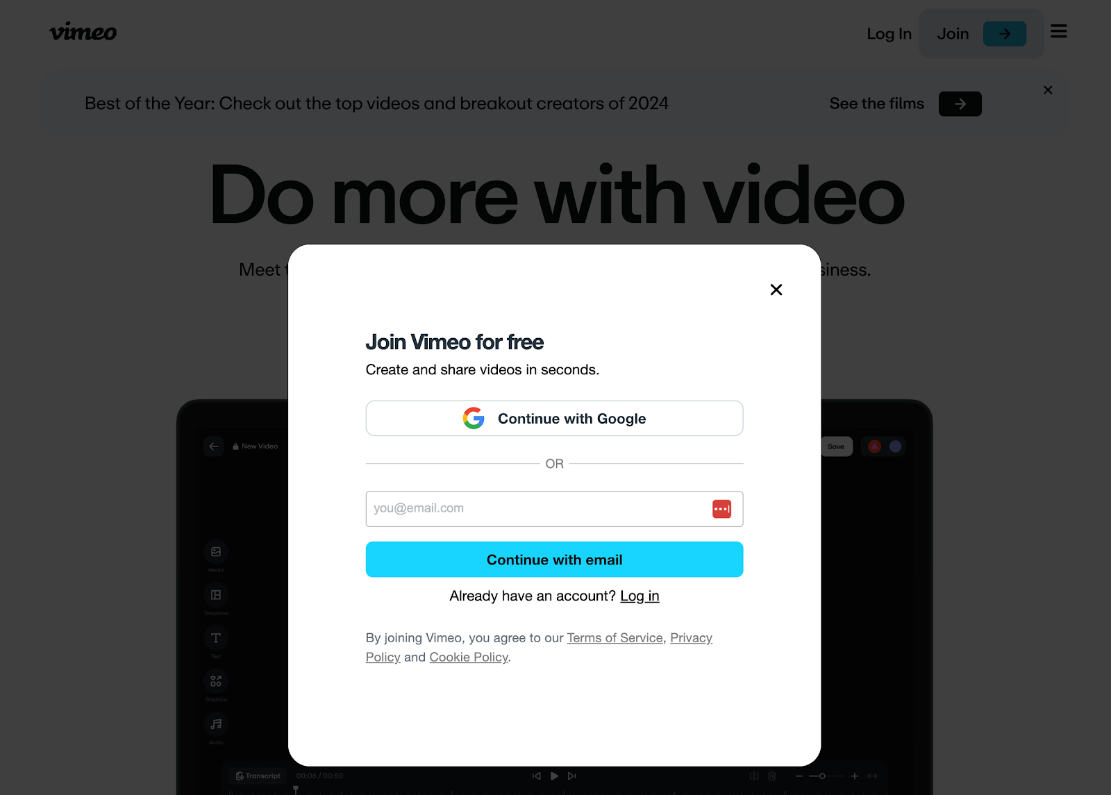 joining vimeo
