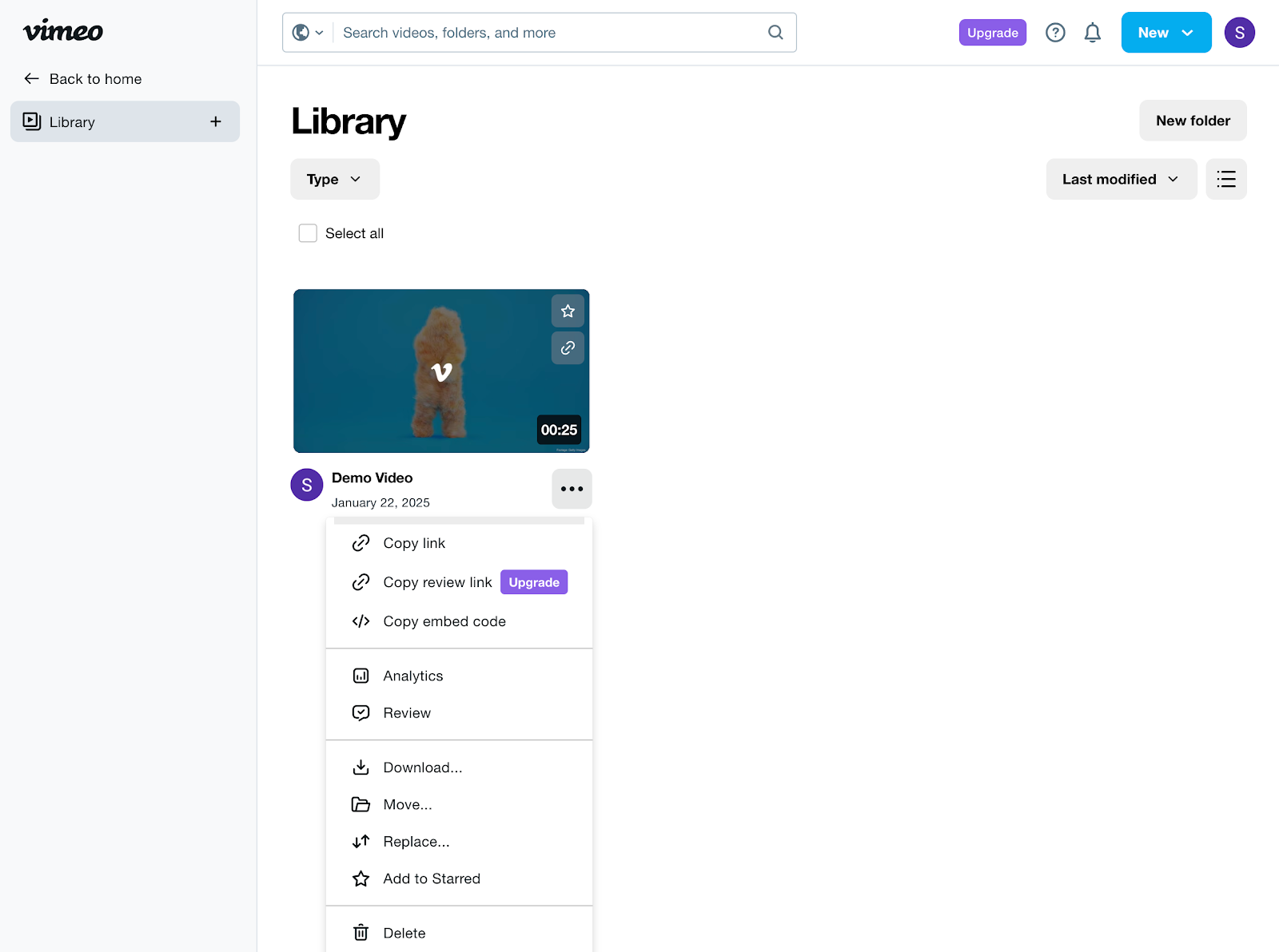 vimeo library