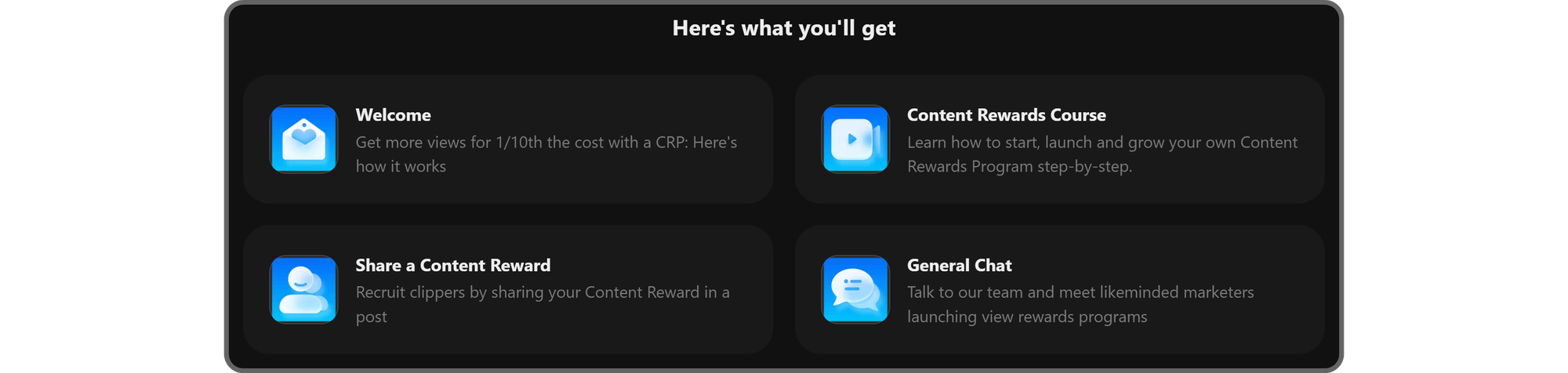 set up view rewards