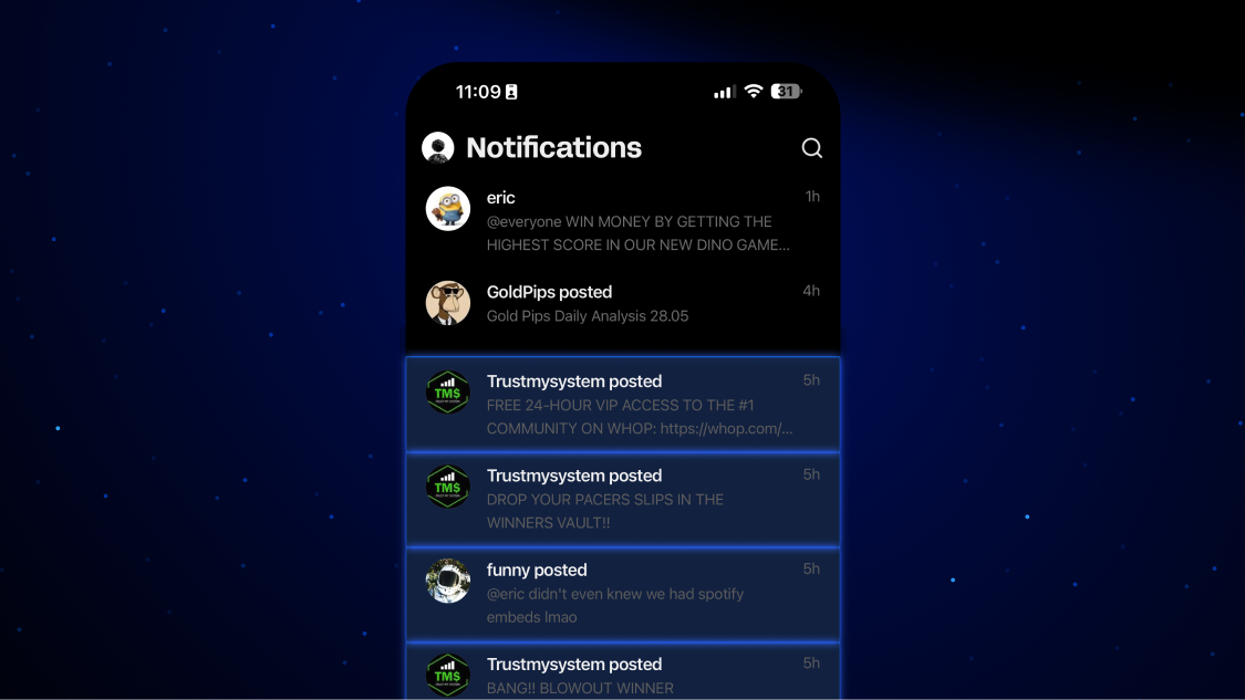 whop notifications