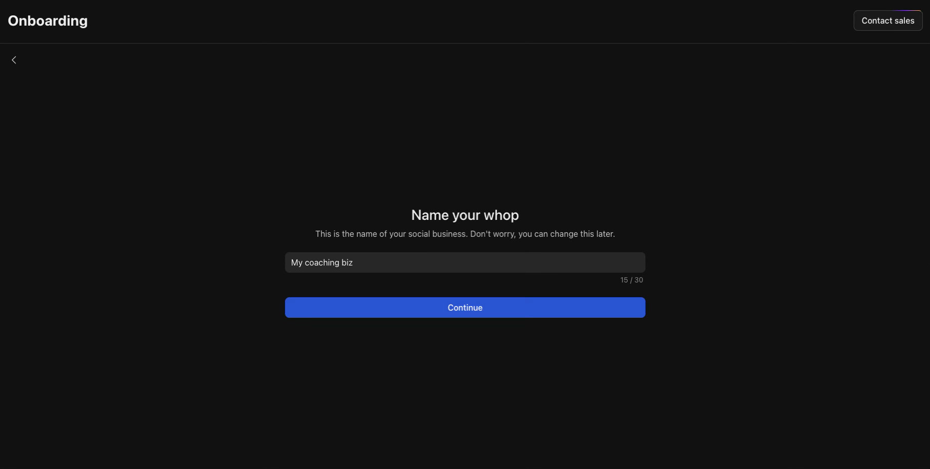 whop onboarding