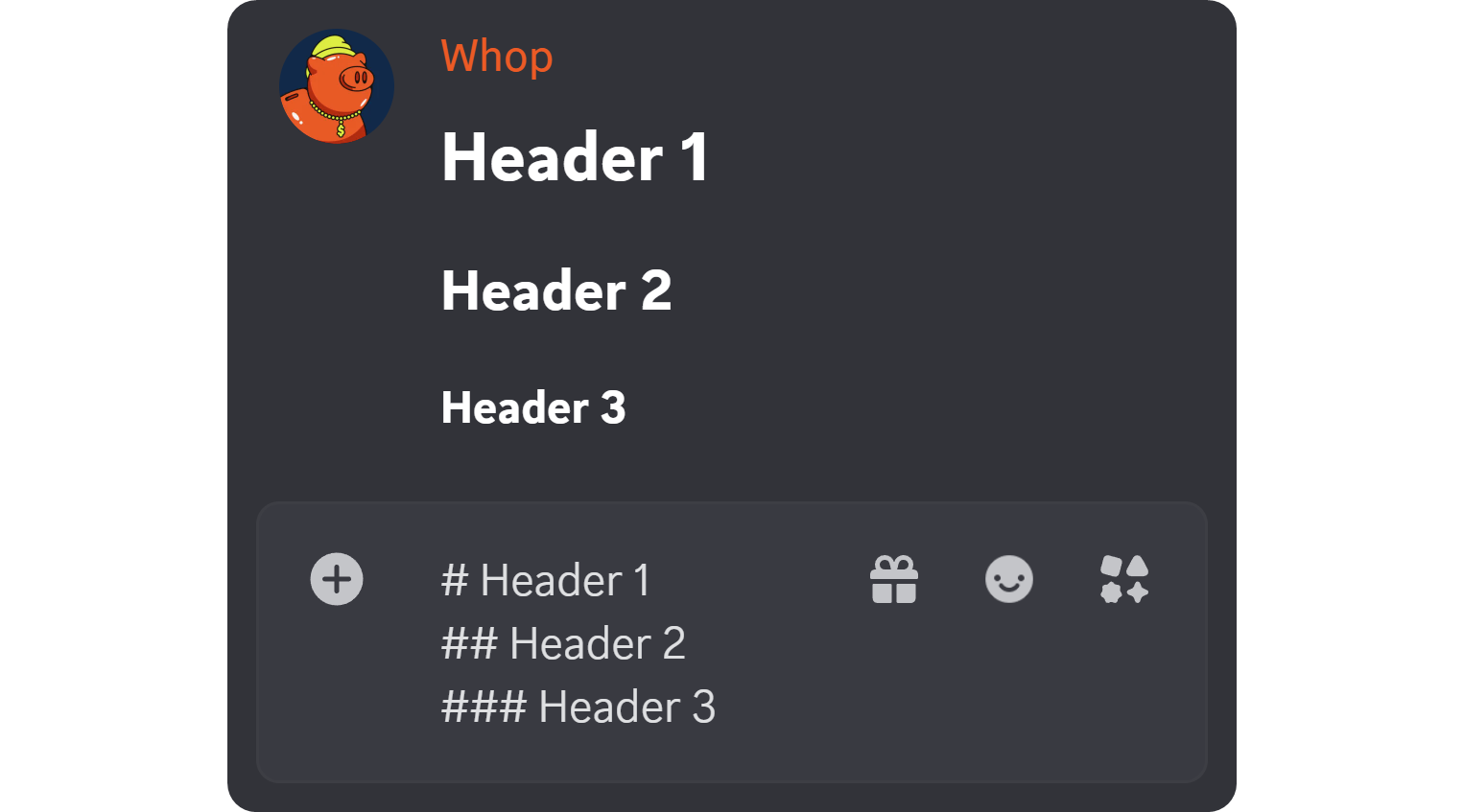 Header formatting on Discord