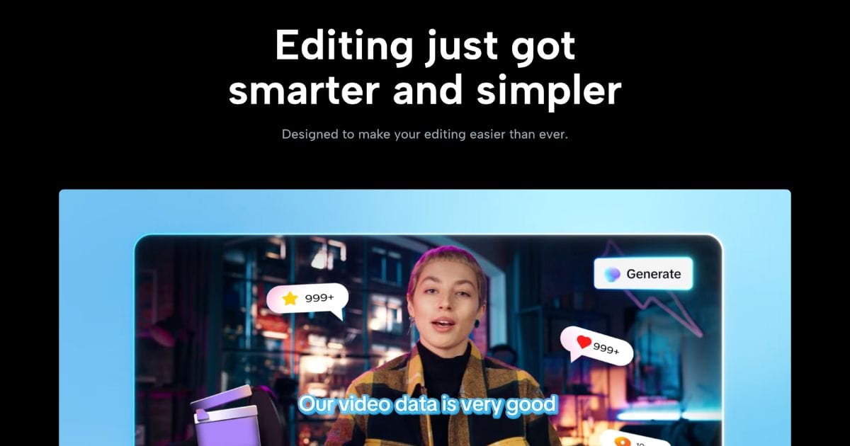 Screenshot of CapCut homepage