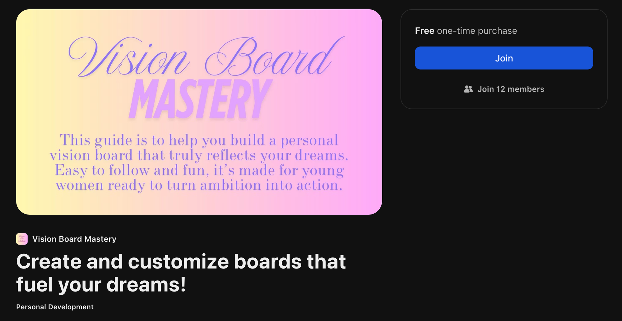 vision board on whop