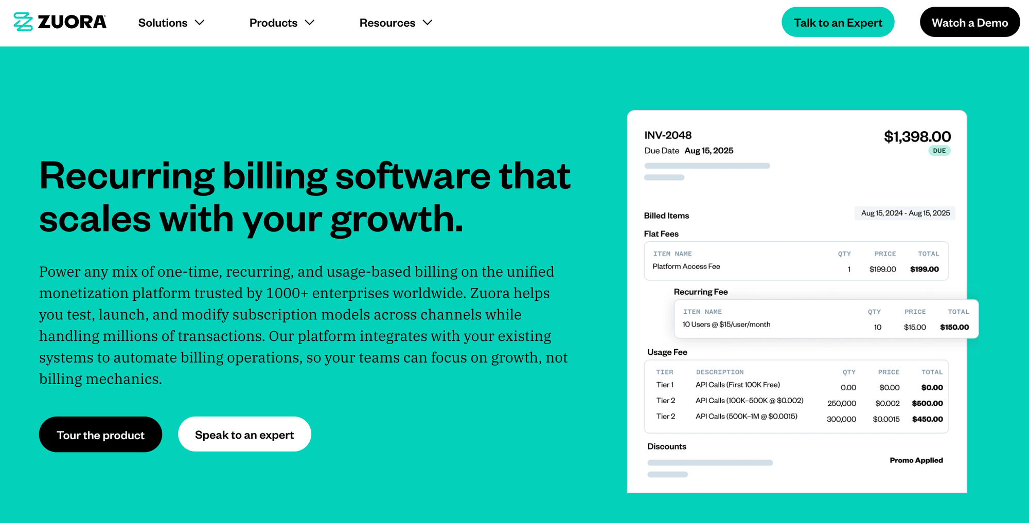zuora billing screenshot